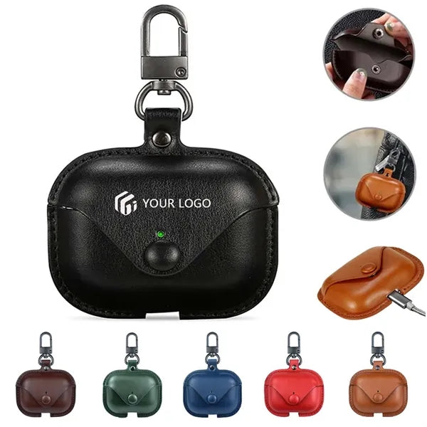 Premium Slim Business Casual Travel Leather Earphone Case
