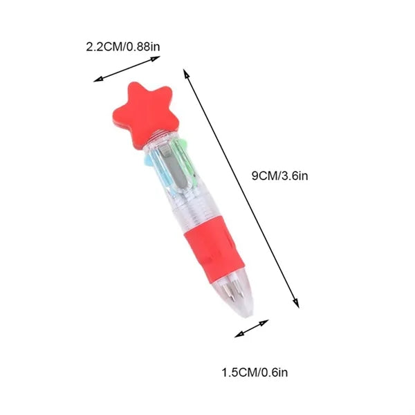 Star Shaped 4 in 1 Colors Ballpoint Pen