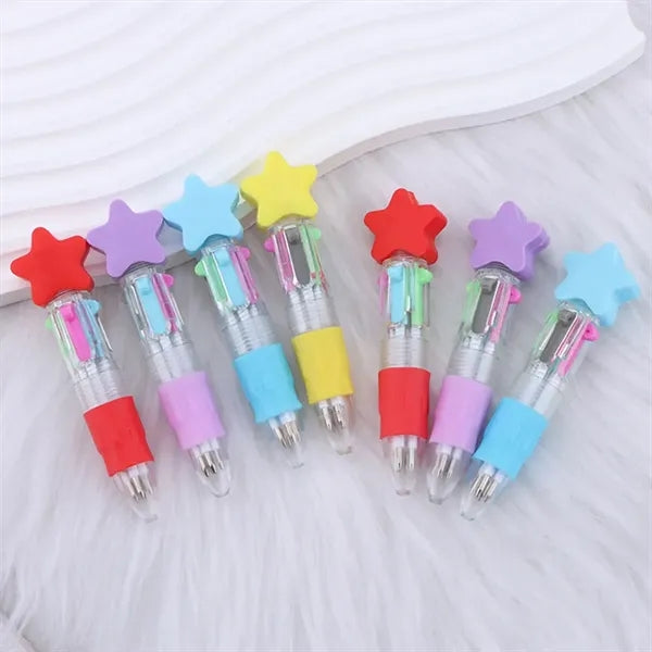 Star Shaped 4 in 1 Colors Ballpoint Pen