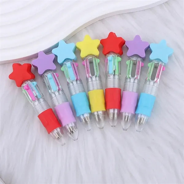 Star Shaped 4 in 1 Colors Ballpoint Pen