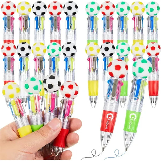 Soccer Party Favors Sport Multicolor 4 in 1 Ballpoint Pen