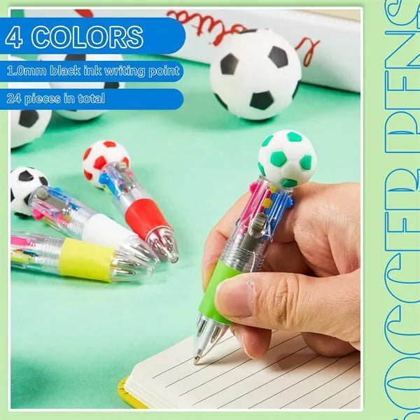Soccer Party Favors Sport Multicolor 4 in 1 Ballpoint Pen