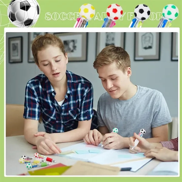 Soccer Party Favors Sport Multicolor 4 in 1 Ballpoint Pen