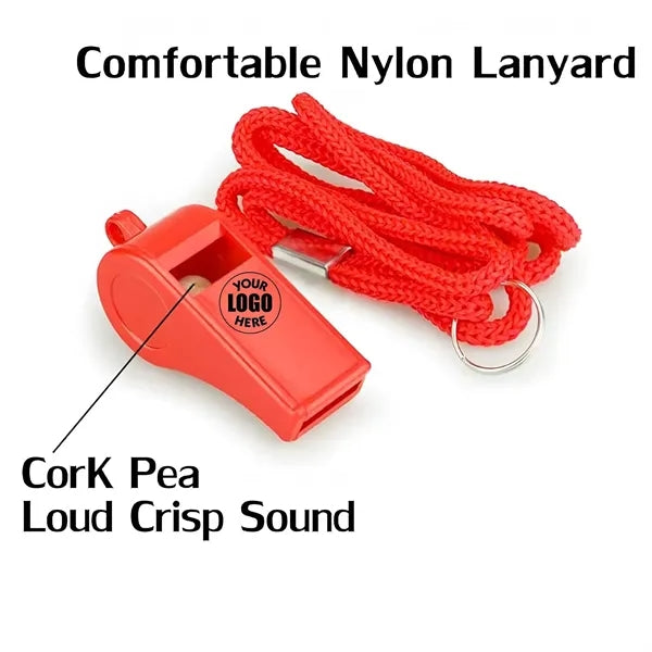 Abs Plastic Emergency Cheer Whistle With Lanyard