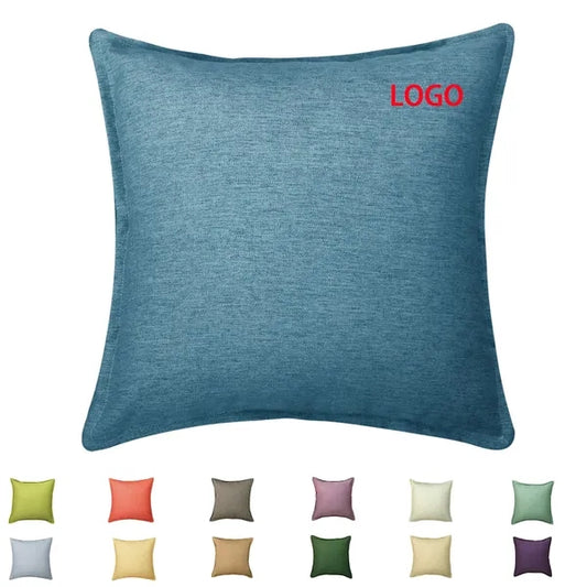 18X18 In Solid Color Natural Linen Blend Pillowcase