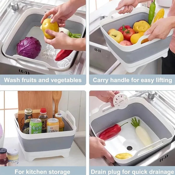2.4 Gallon Collapsible Dish Basin With Drain Plug