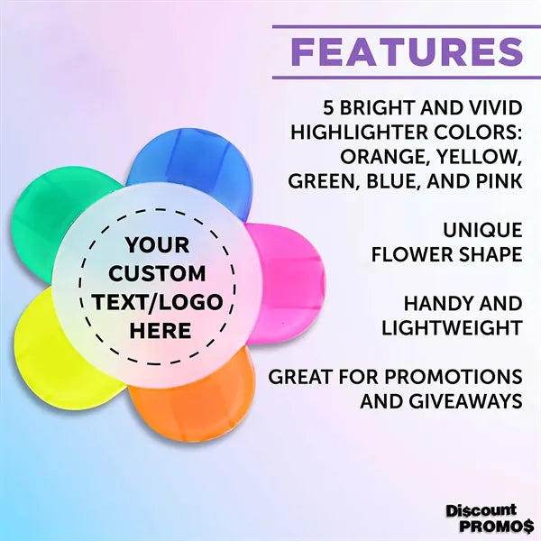 Flower Shape Highlighter 5-in-1 Colors