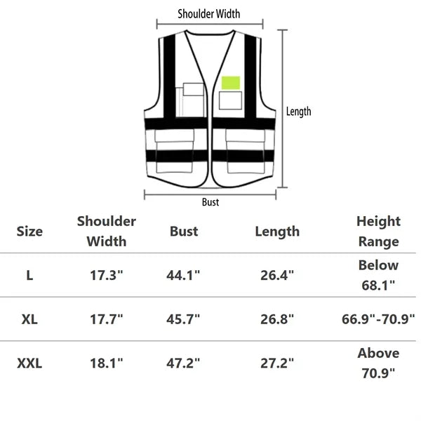 High Visibility Vest With Pocket Zipper