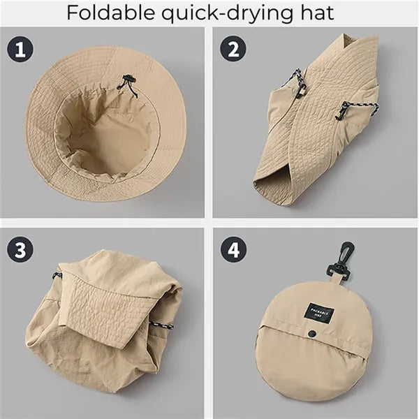 Foldable Bucket Hat Packable Quick Dry Outdoor Sun Hat