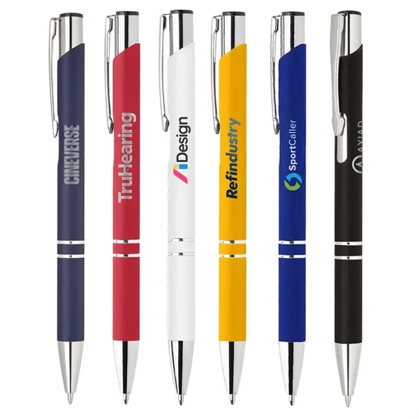 Rubber Finish Click Action Ballpoint Pen