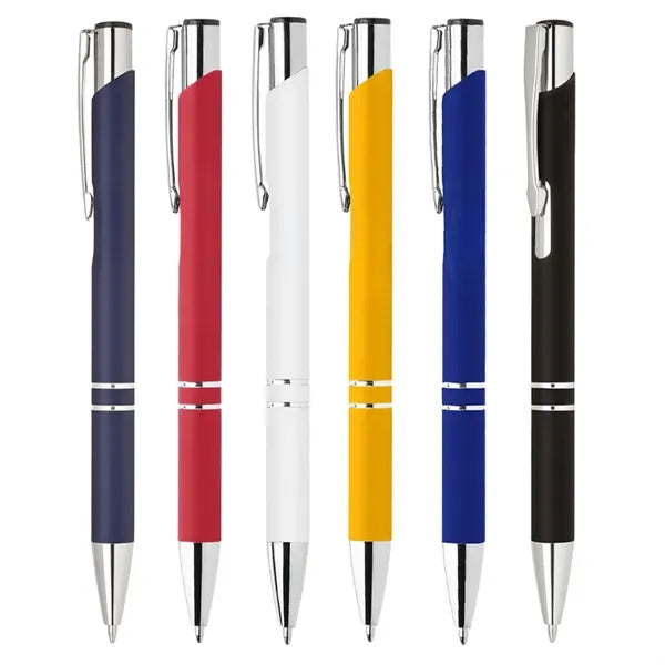 Rubber Finish Click Action Ballpoint Pen