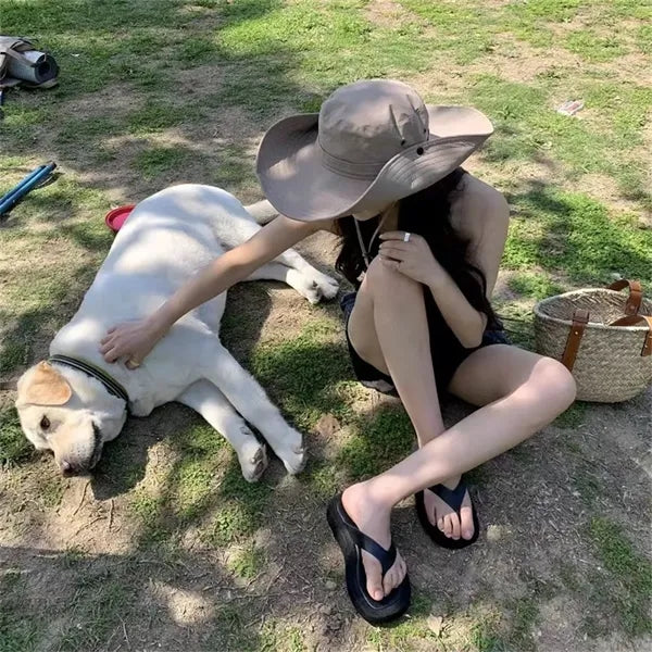 Wide Brim Sun Hat Bucket Outdoor Leisure Protection Hiking