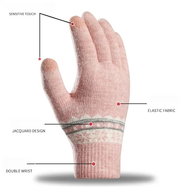 Women Warm Touch Screen Gloves Fleece Lined Winter Knit Glov