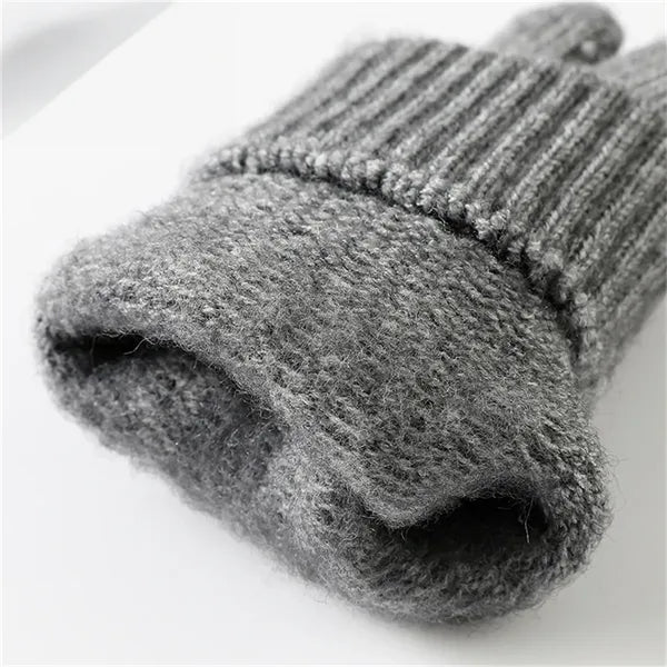 Men Warm Touch Screen Gloves Fleece Lined Winter Knit Gloves