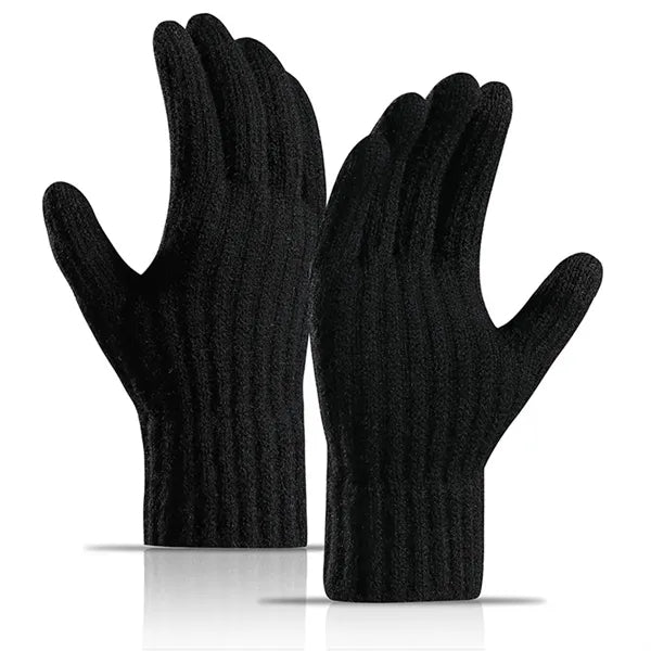 Men Warm Touch Screen Gloves Fleece Lined Winter Knit Gloves