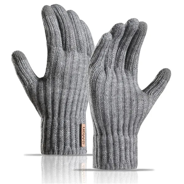 Men Warm Touch Screen Gloves Fleece Lined Winter Knit Gloves
