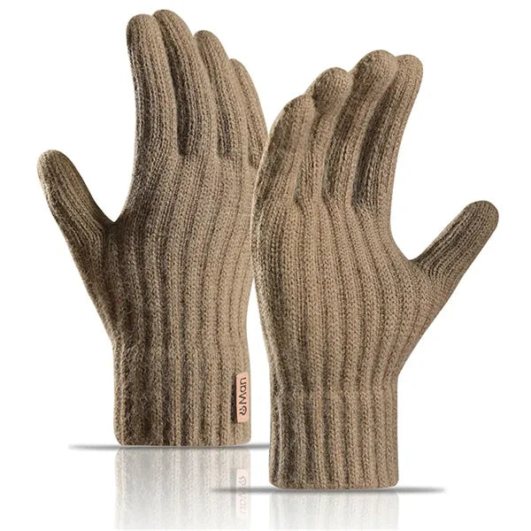 Men Warm Touch Screen Gloves Fleece Lined Winter Knit Gloves