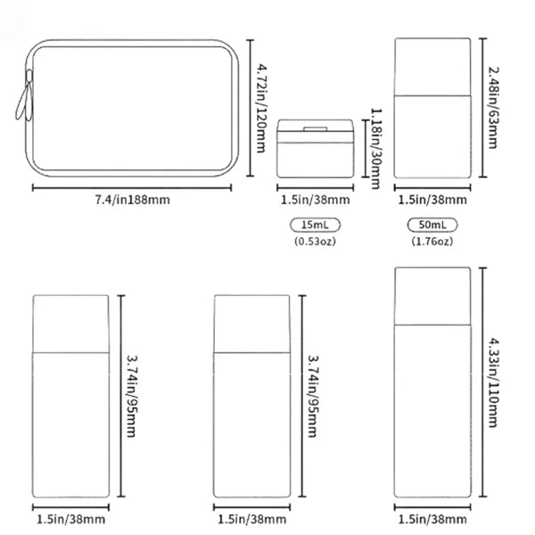 5 Pack Travel Cream Dispenser Bottles Refillable Containers