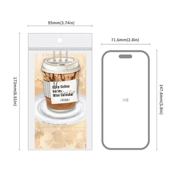Hot Coffee Desktop Calendar 2026 Daily Planner Office Memo