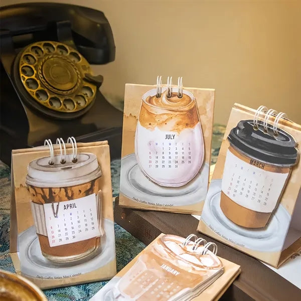 Hot Coffee Desktop Calendar 2026 Daily Planner Office Memo