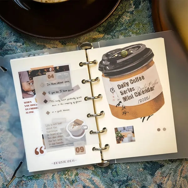 Hot Coffee Desktop Calendar 2026 Daily Planner Office Memo