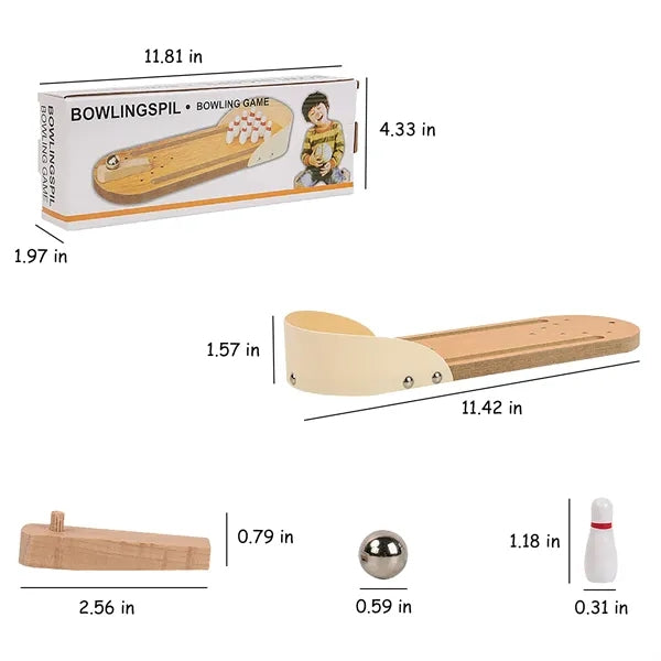 Mini Desktop Wooden Bowling Set