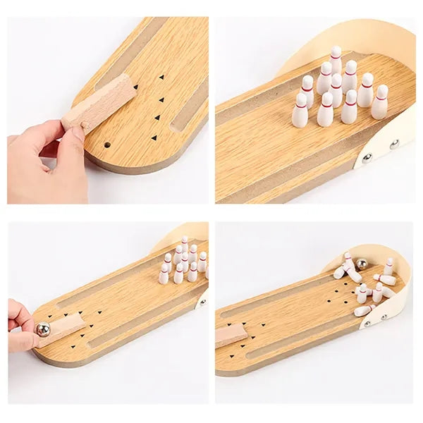 Mini Desktop Wooden Bowling Set