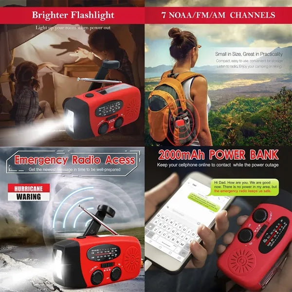 Emergency LED Flashlight Hand Crank Radio