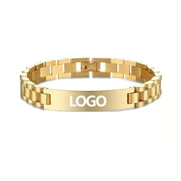 Stainless Steel Laser Engraved Bracelet- Custom link bracele