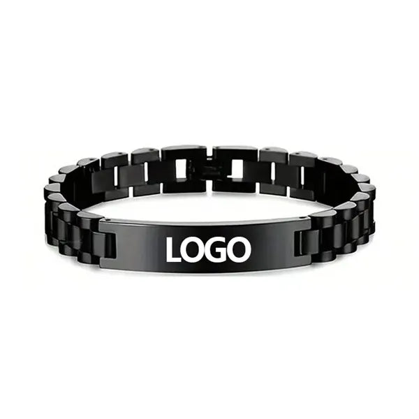 Stainless Steel Laser Engraved Bracelet- Custom link bracele