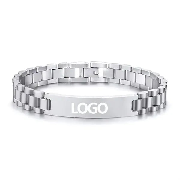 Stainless Steel Laser Engraved Bracelet- Custom link bracele