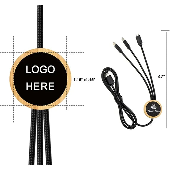 3 in 1 Bamboo Charging Cable