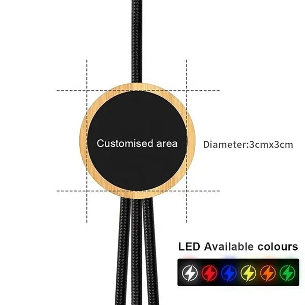 3 in 1 Bamboo Charging Cable