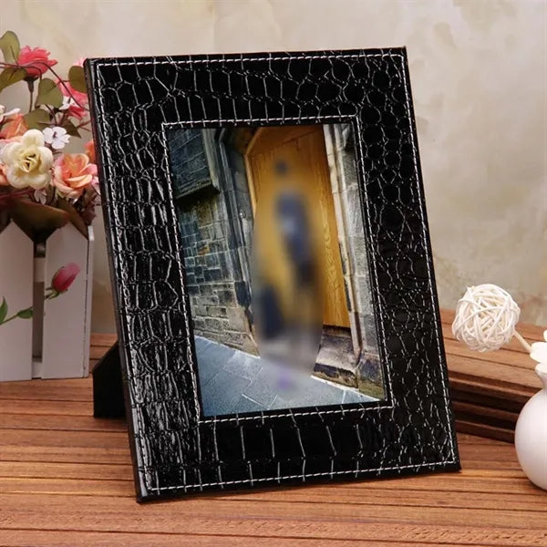 Vintage photo frame PU leather for tabletop display