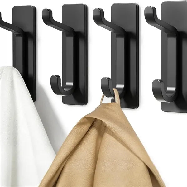 Double Hook Adhesive Duty Aluminum Wall Hanger Use