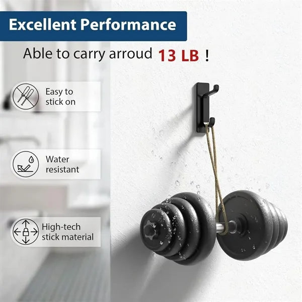 Double Hook Adhesive Duty Aluminum Wall Hanger Use