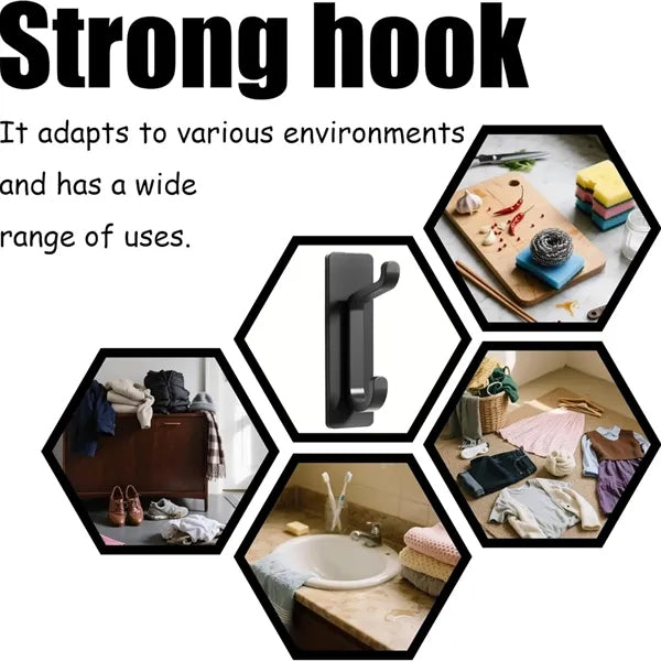 Double Hook Adhesive Duty Aluminum Wall Hanger Use