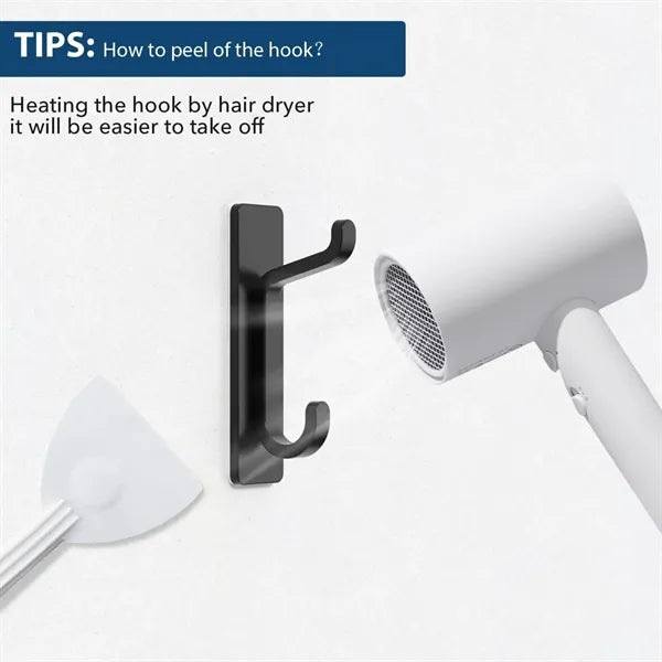 Double Hook Adhesive Duty Aluminum Wall Hanger Use