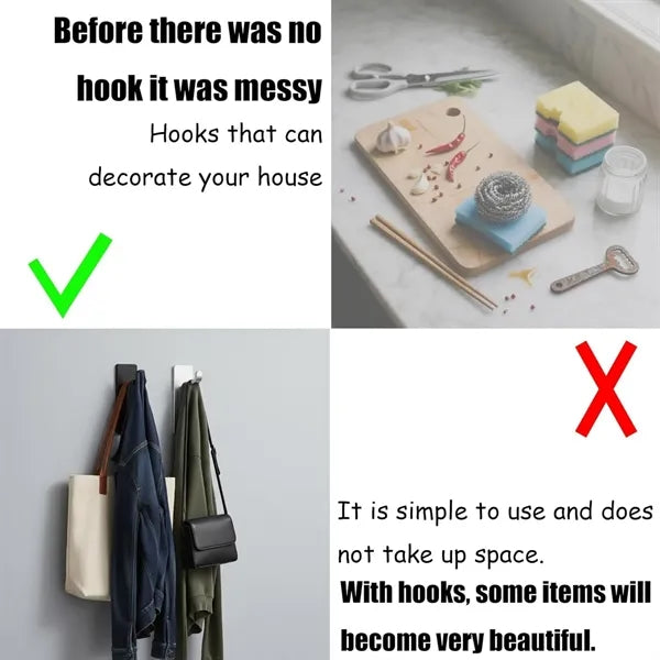 Double Hook Adhesive Duty Aluminum Wall Hanger Use