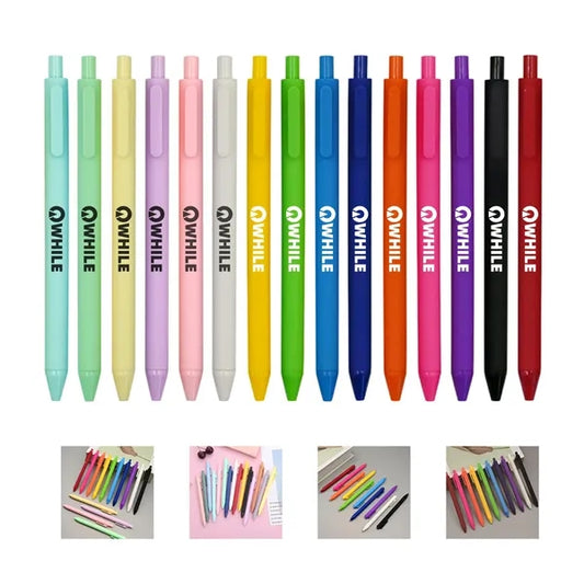 0.5mm Fine Point Plastic Retractable Gel Pens W/ Clip