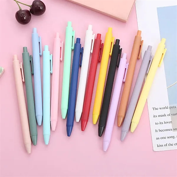 0.5mm Fine Point Plastic Retractable Gel Pens W/ Clip