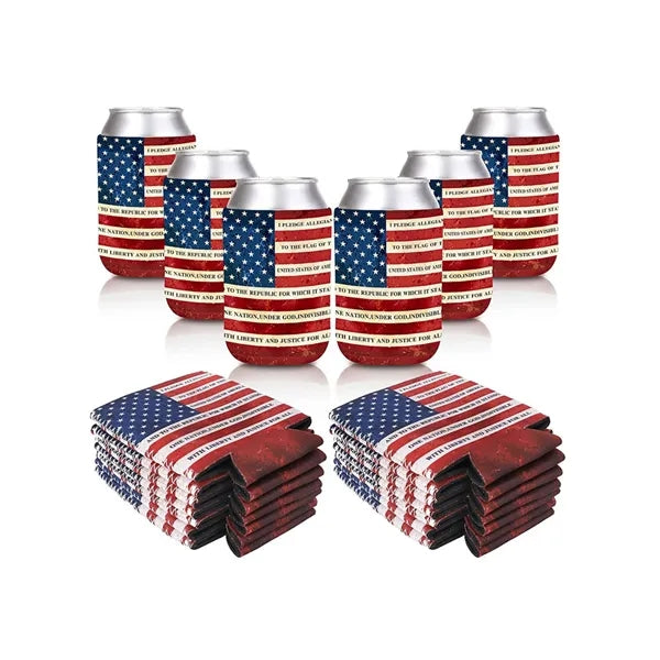 12oz American Flag Folding Insulated Mug Sleeve w/ Bottom