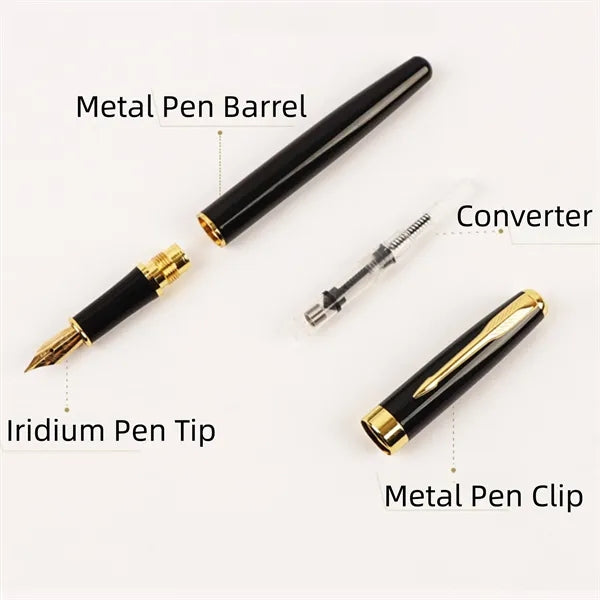 Metal Iridium Nib Fountain Pen With Converter