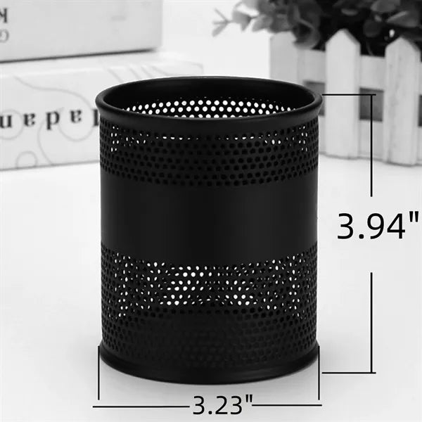 Metal Mesh Pen Cup Cylinder Pencil Holder Desk Organizer