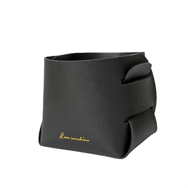 Simple Foldable Leather Storage Basket