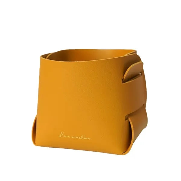 Simple Foldable Leather Storage Basket