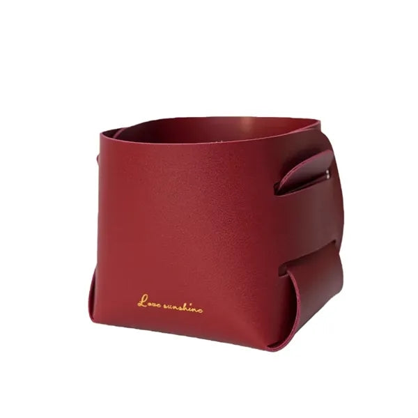 Simple Foldable Leather Storage Basket