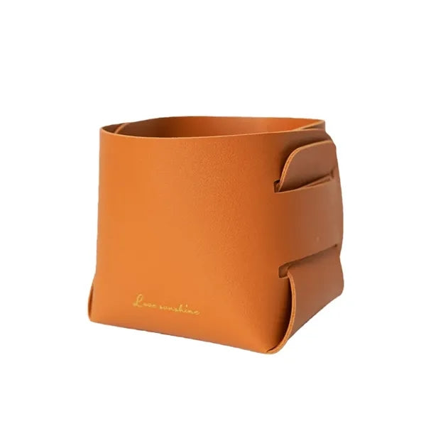 Simple Foldable Leather Storage Basket