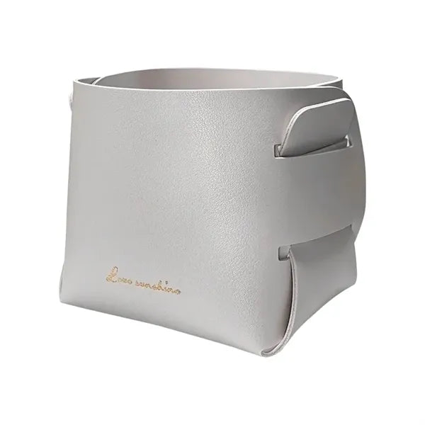 Simple Foldable Leather Storage Basket