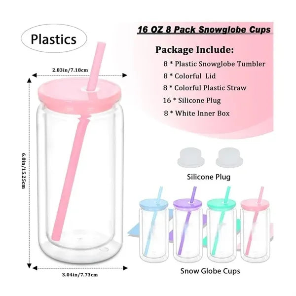 16 OZ Snow Globe Tumbler